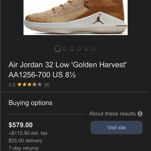 2018 Air Jordan 32 Low 'Golden Harvest' Size 10 - Picture 3 of 5